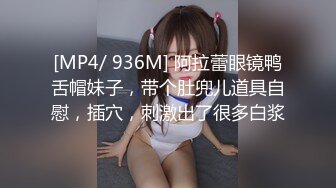 [MP4/ 936M] 阿拉蕾眼镜鸭舌帽妹子，带个肚兜儿道具自慰，插穴，刺激出了很多白浆