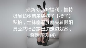 ⚫️⚫️最新3月VIP福利，推特极品长腿苗条烧婊子【橙子】私拍，丝袜塞逼肛塞夹着假阳具公共场合露出边走边紫薇，骚话连天 (4)